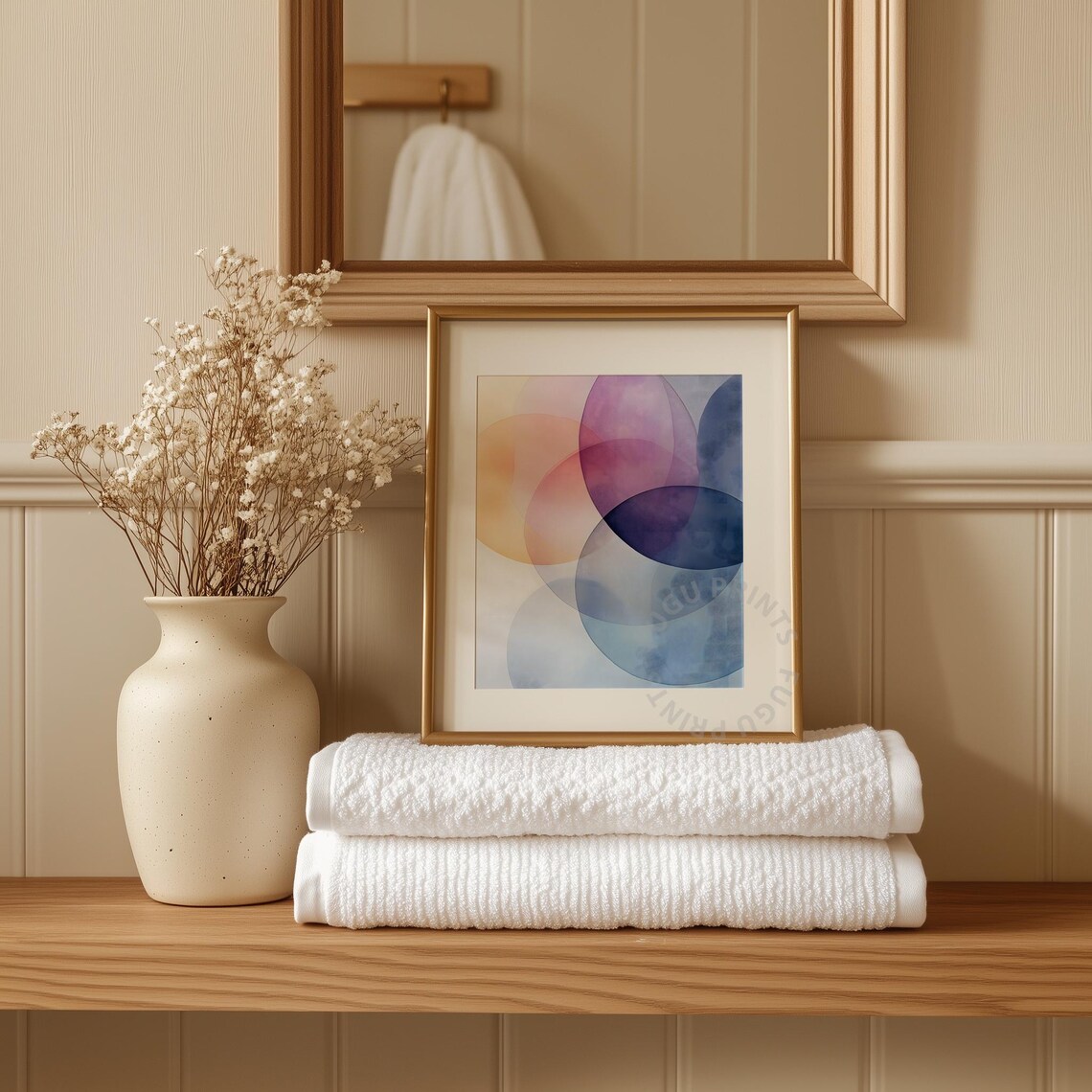 Abstract Circles, Pastel Minimalist Art Print - Image 3