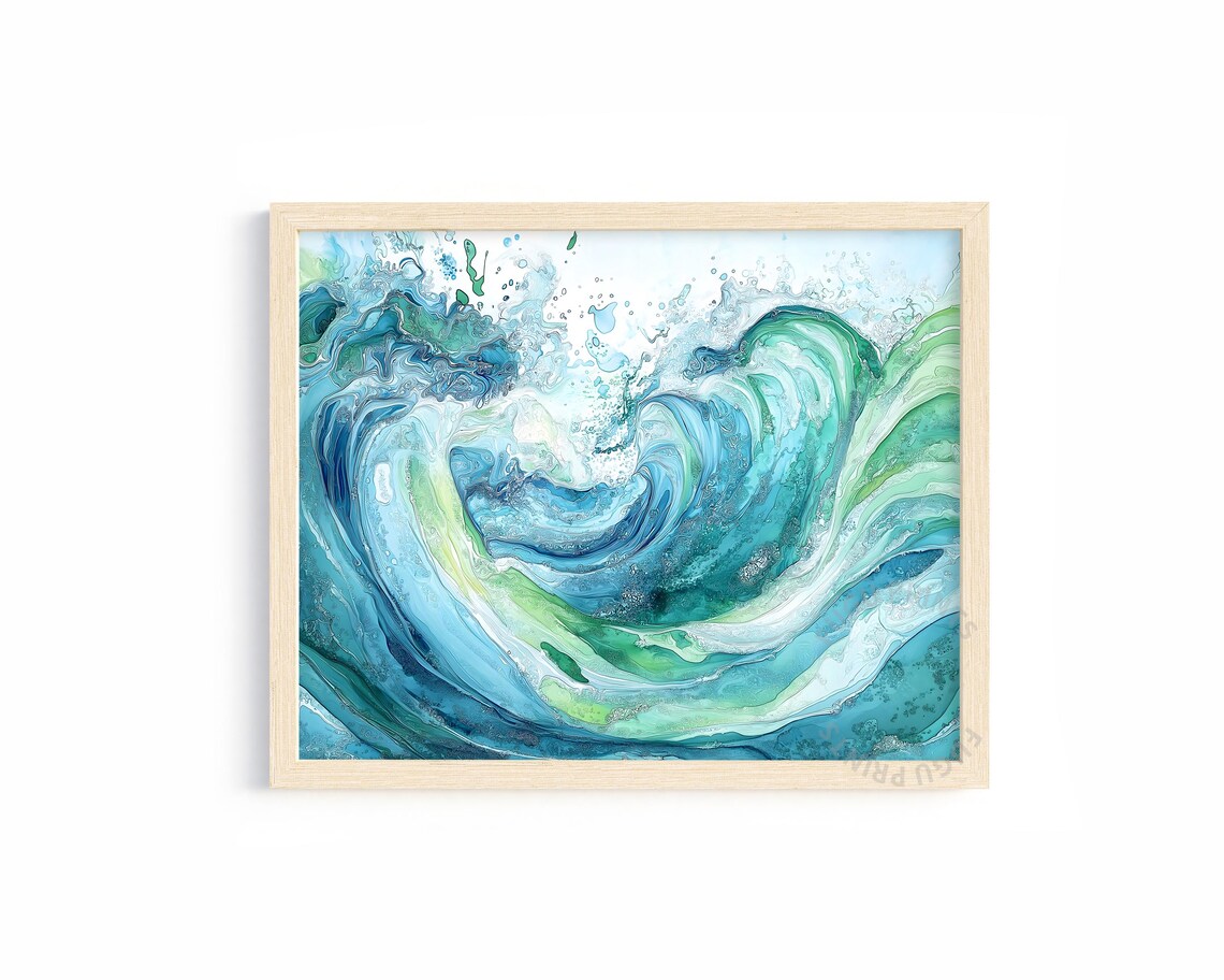 Wave Abstract Ocean Art, Modern Sea Print