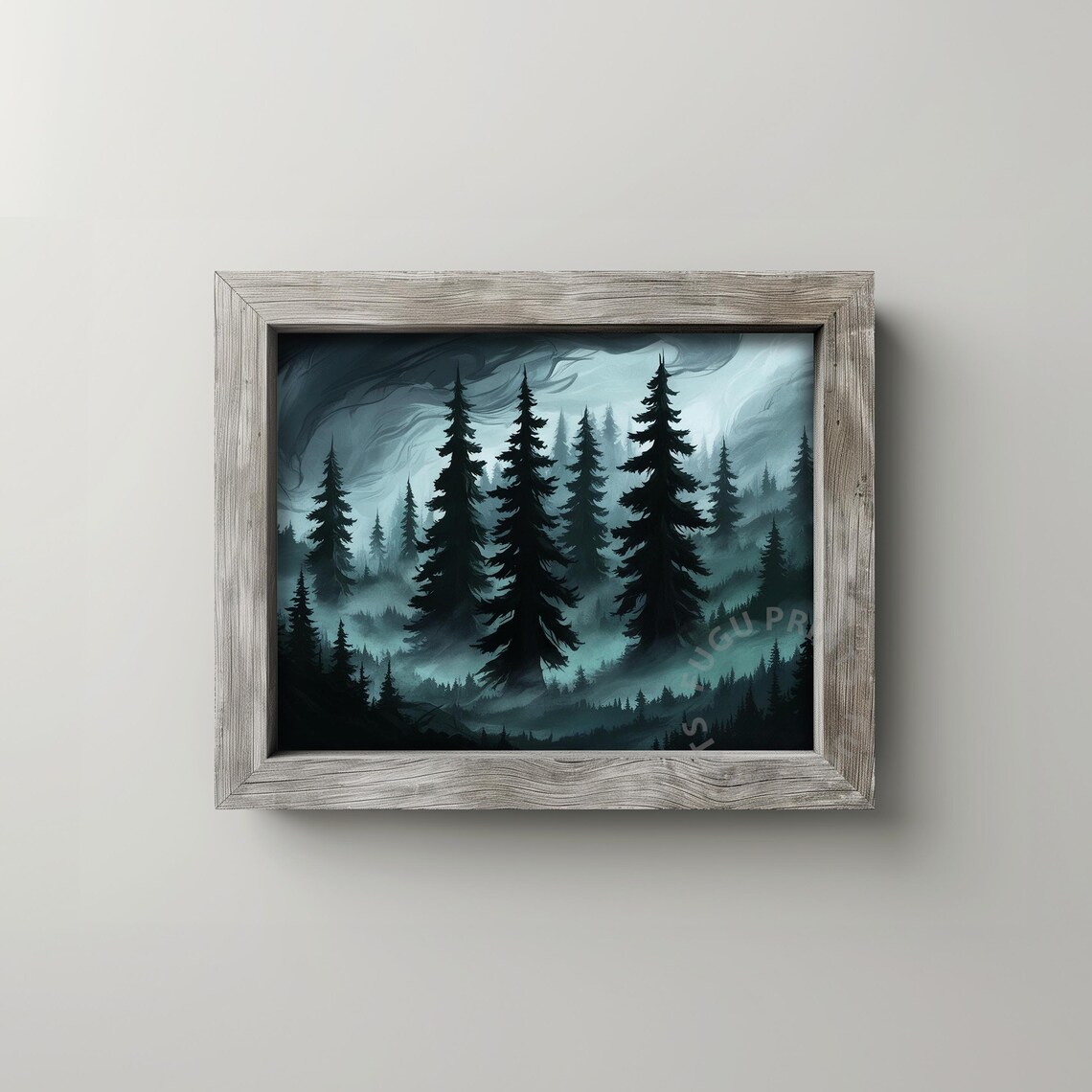Misty Forest Gothic Wall Art, Dark Landscape - Image 2