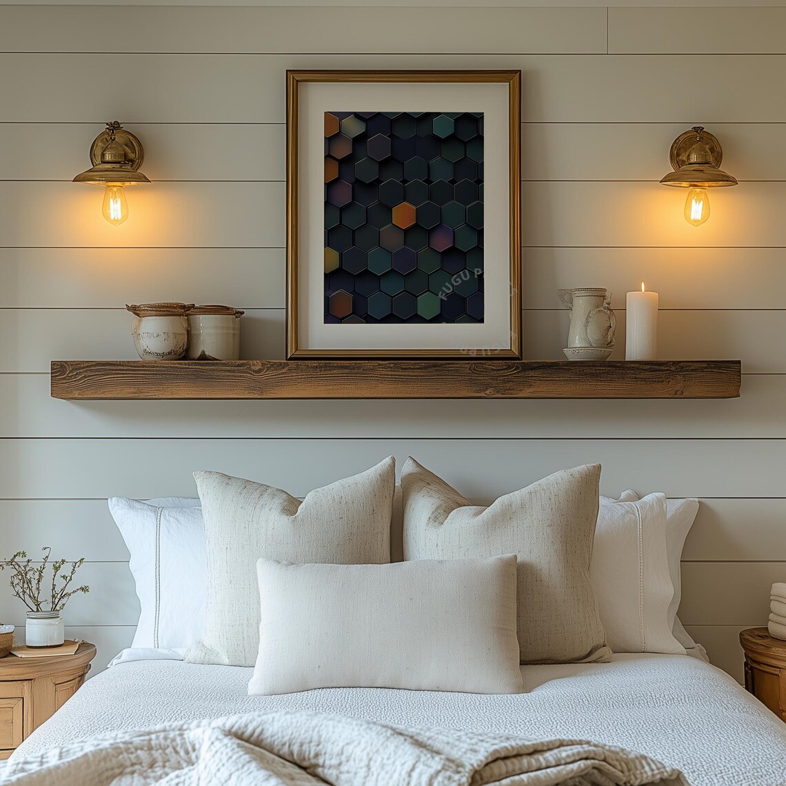Hexagon Geometric Wall Art, Modern Decor - Image 2