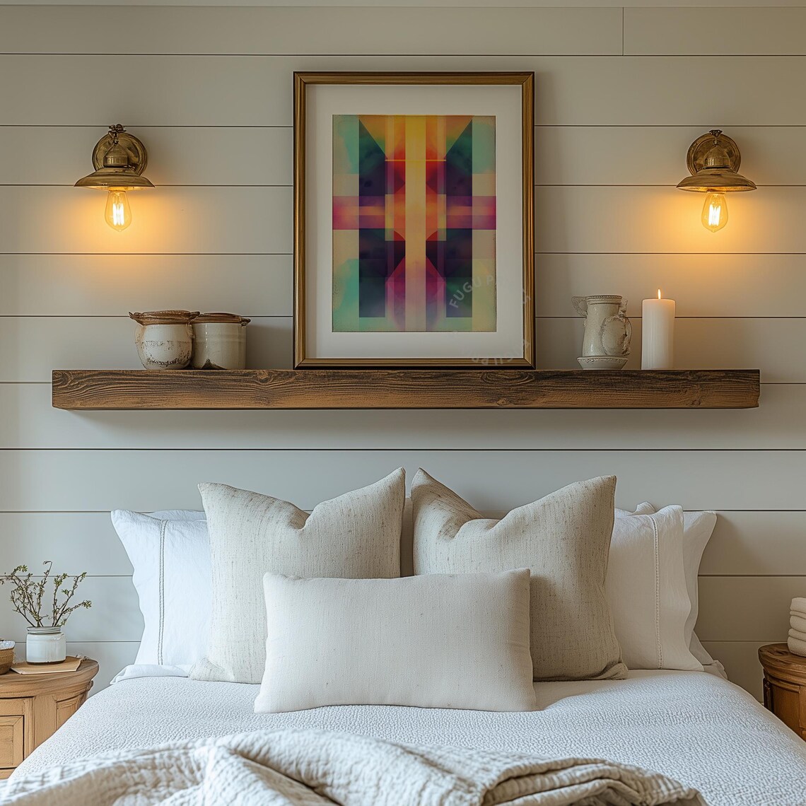 Pastel Geometric Art, Modern Abstract Decor - Image 2