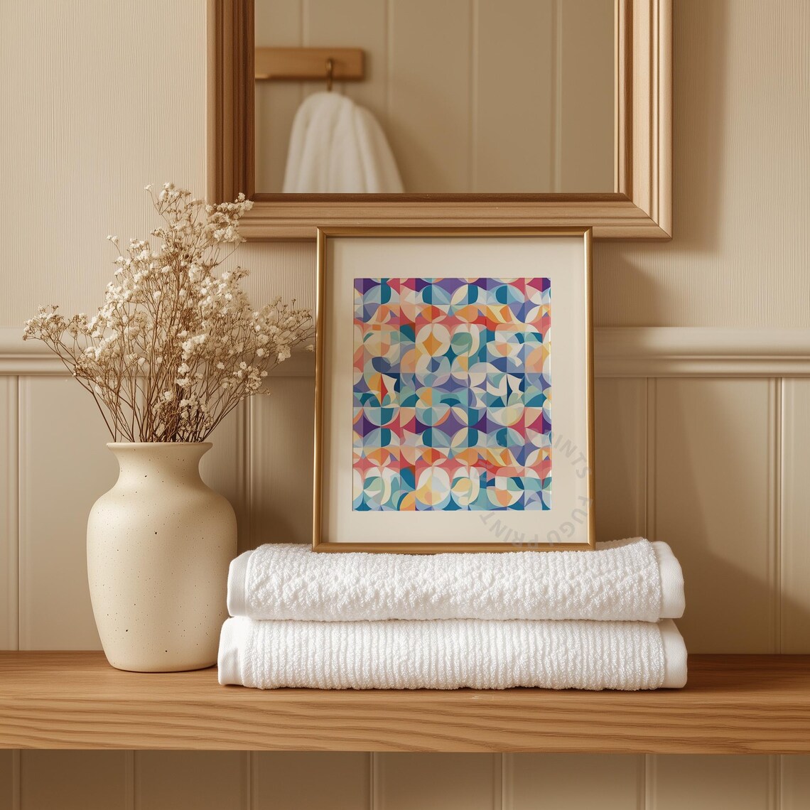 Geometric Abstract Art, Mid Century Modern Poster - Image 3