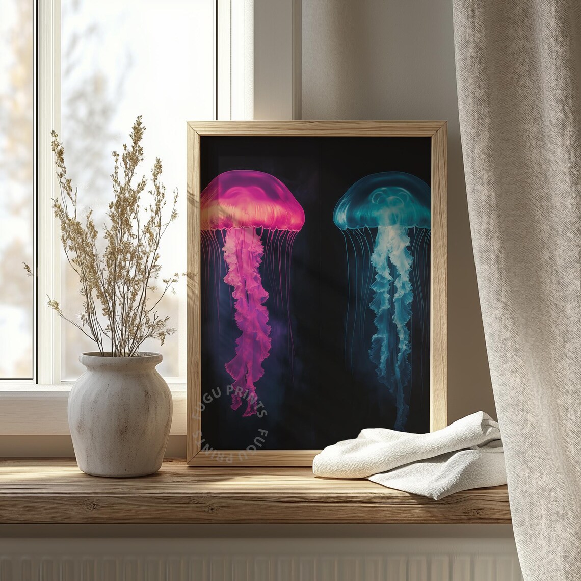 Jellyfish Art Print, Bioluminescent Decor - Image 4