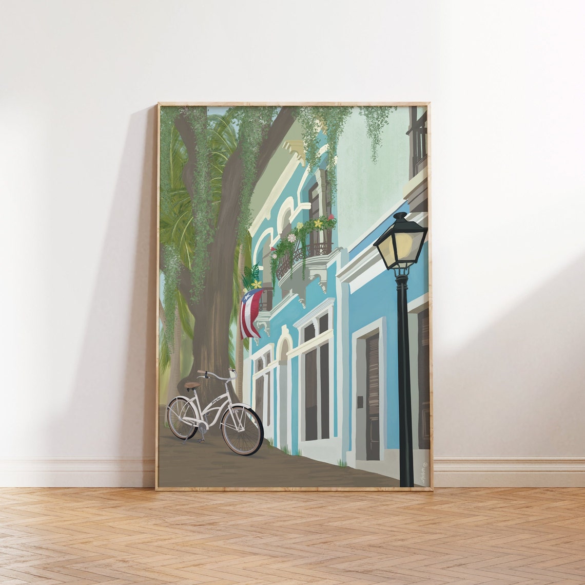 Puerto Rico Illustration San Juan Print Puerto Rico Wall Art Puerto Rico Gift Puerto Rican Flag Illustration Latin America Poster - Image 2