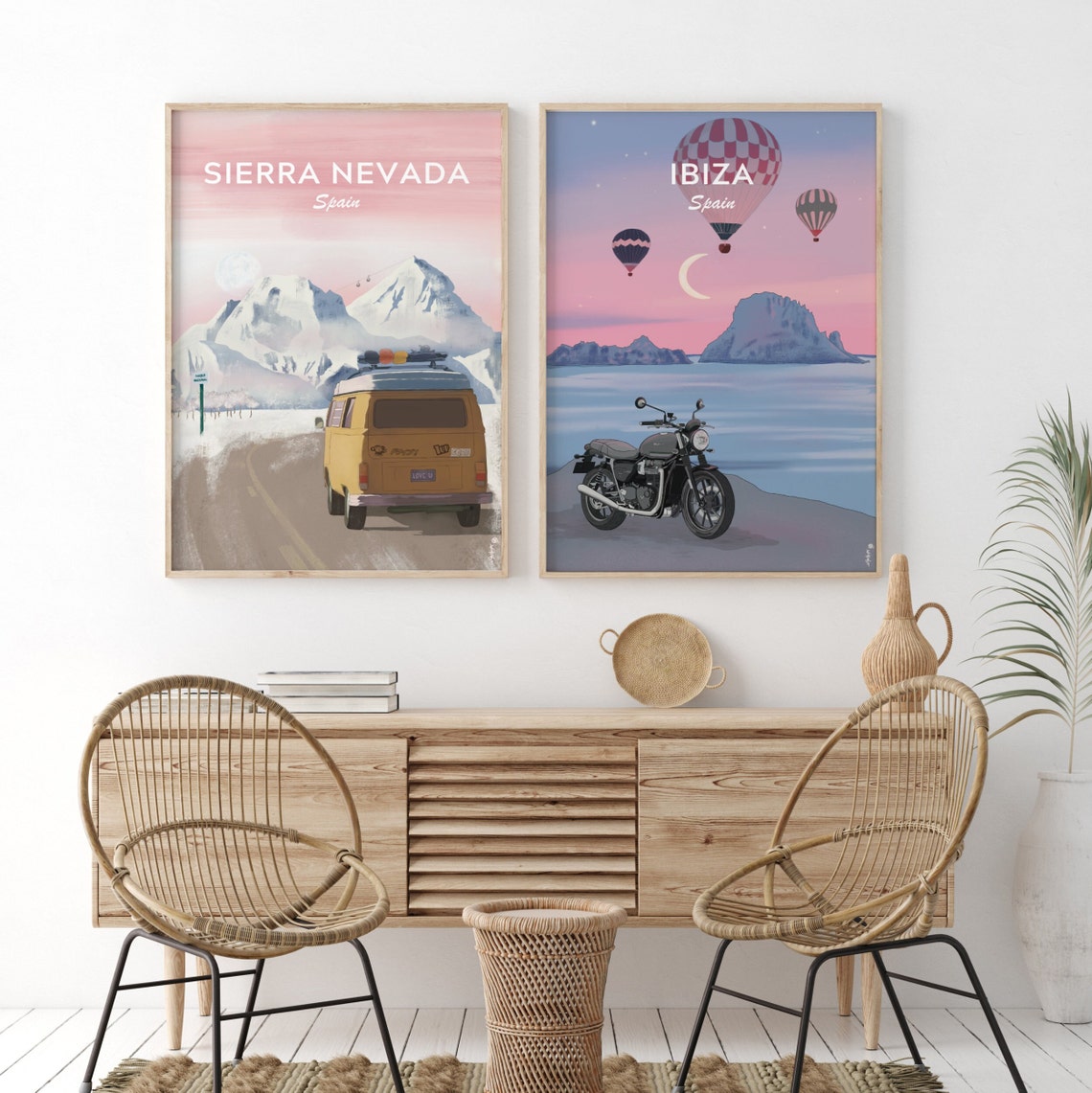 Ibiza Travel Poster Ibiza Print Spain Travel Illustration Ibiza Spain Print Ibiza Illustration Ibiza Travel Print Spain Art Print - Image 2