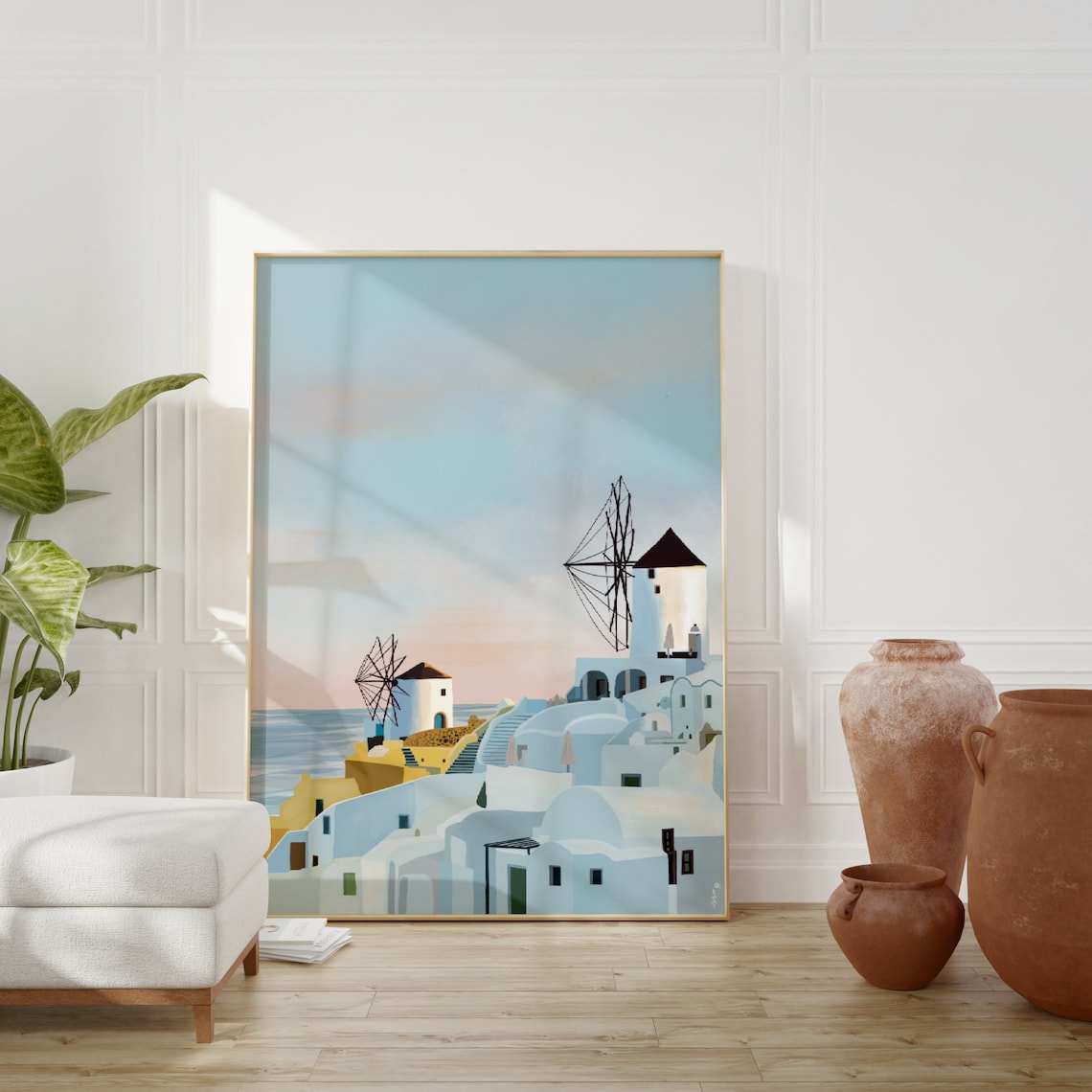 Greece Santorini Oia Travel Poster - Image 3