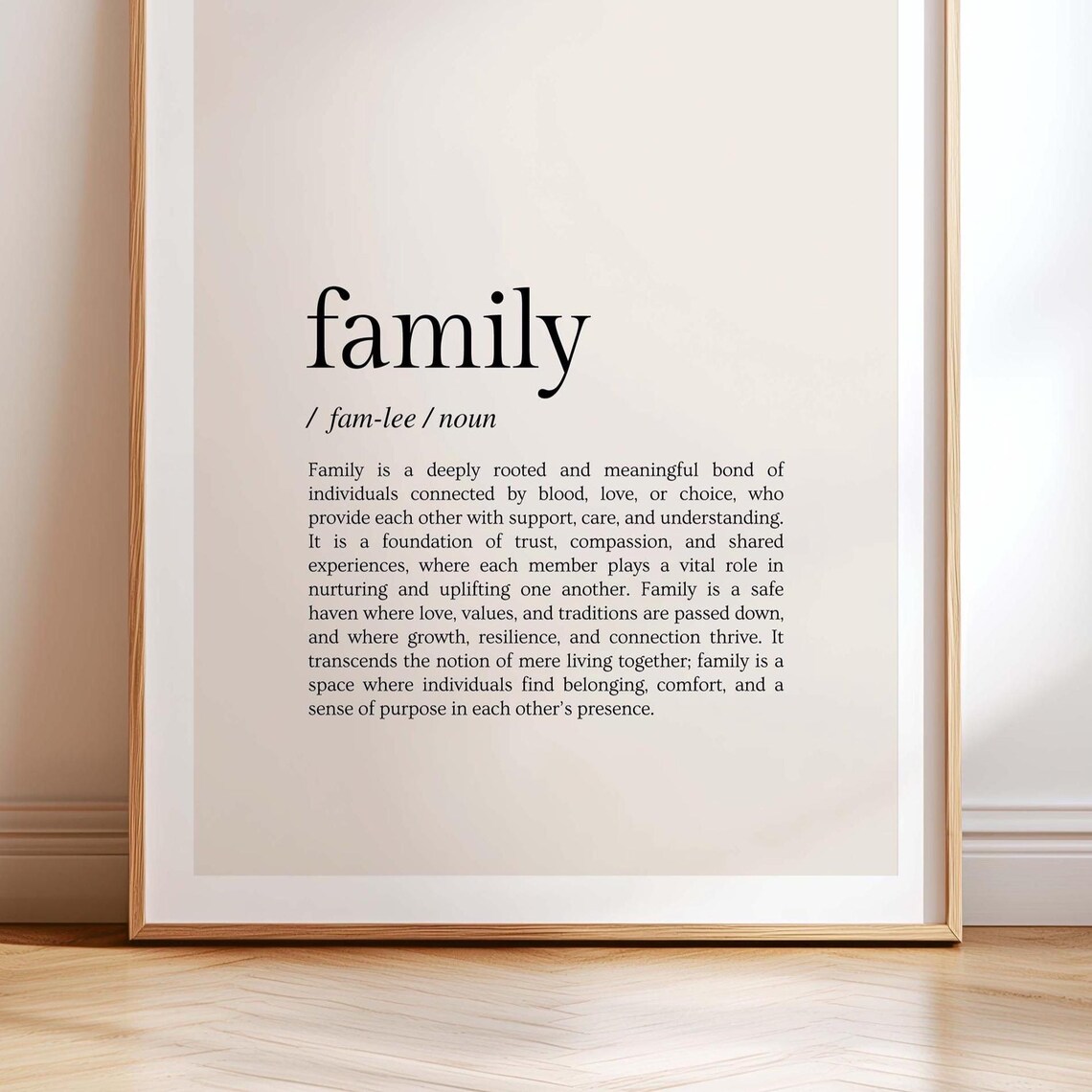 Family Definition Modern Home Decor Art Print