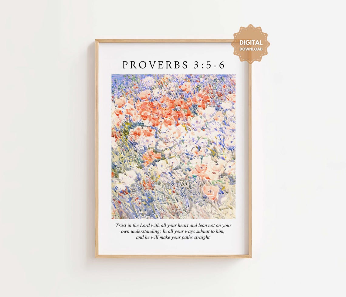 Proverbs 356 Trust In The Lord Wildflower Impressionist Art Poster