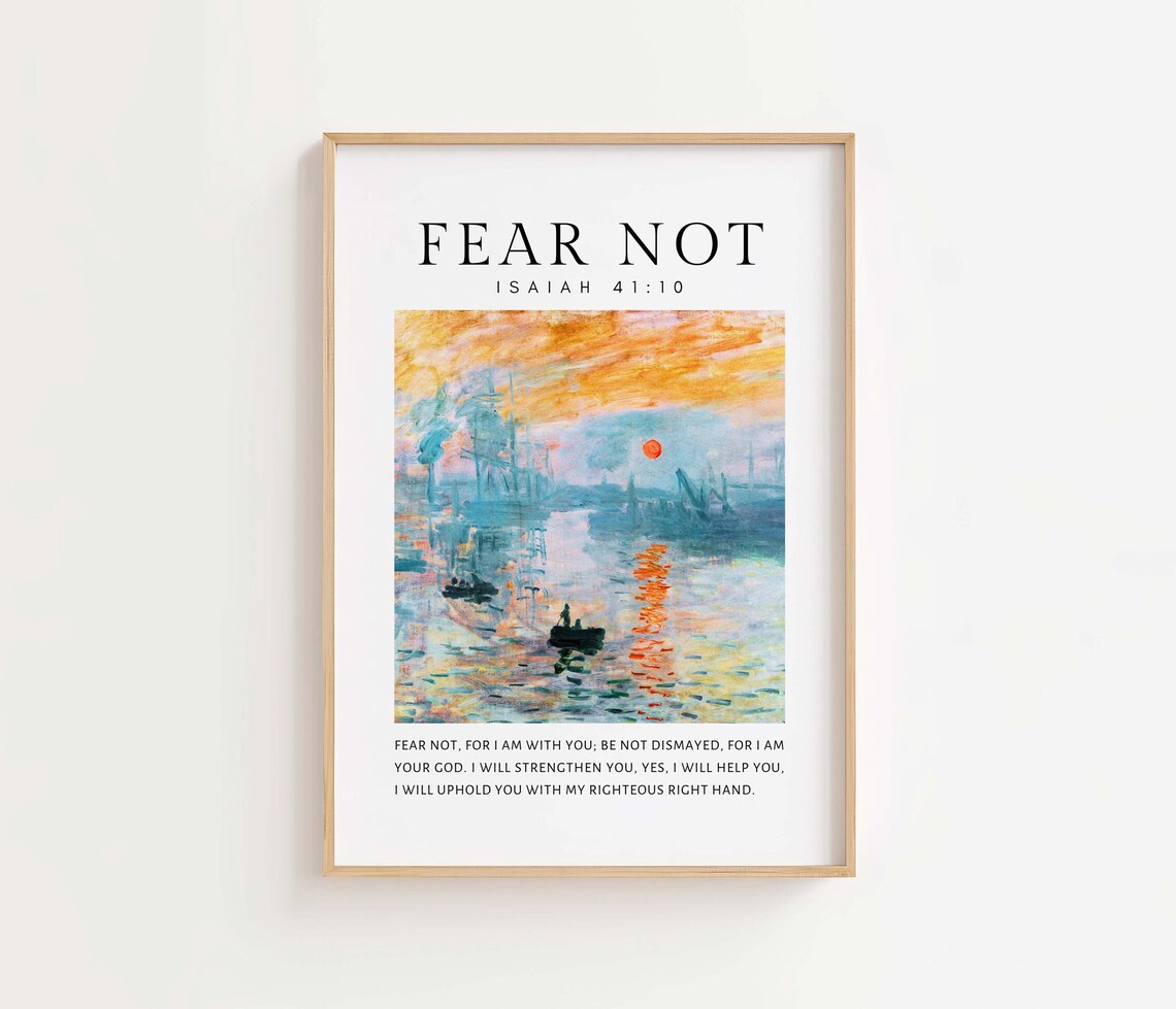 Isaiah 41:10 Bible Verse, Vintage Scripture Poster