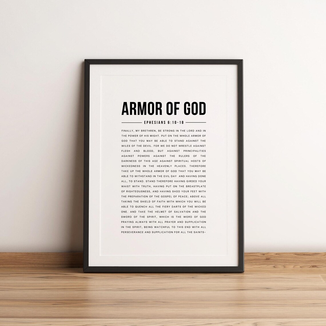 Armor Of God Ephesians 6:10-18, Christian Wall Art Print
