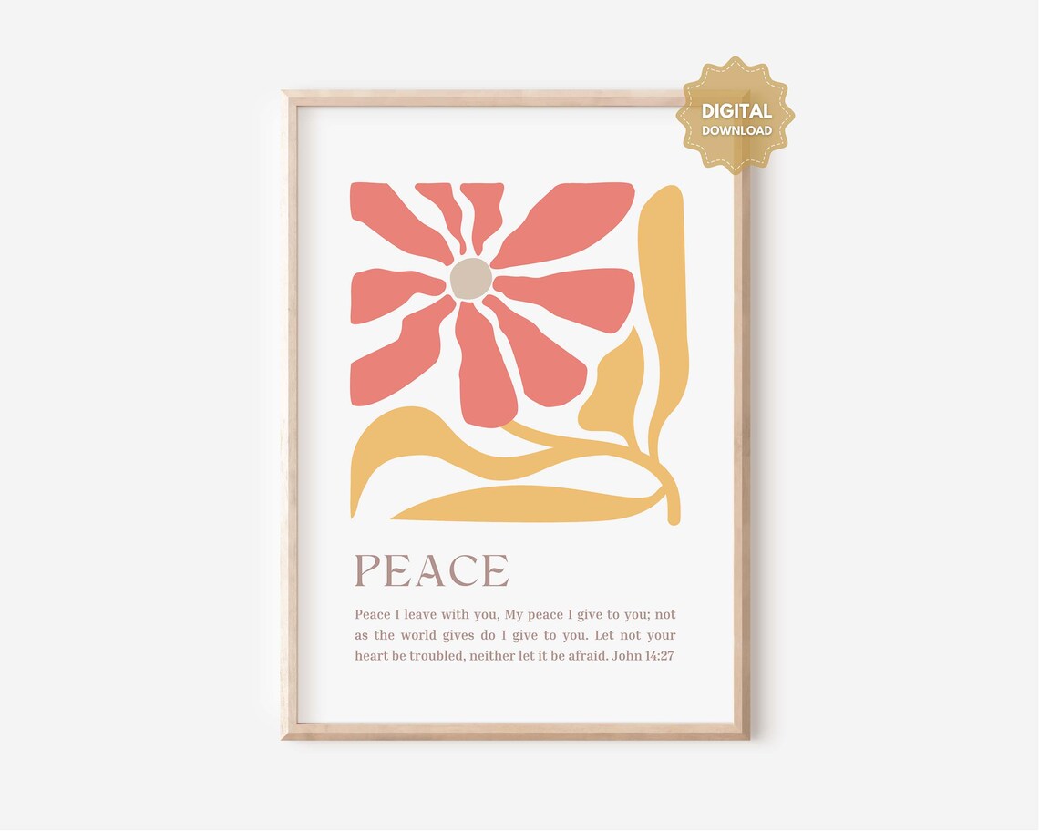John 1427 Peace I Leave With You Bible Verse Print Christian Gift Home Decor Wall Art Scripture