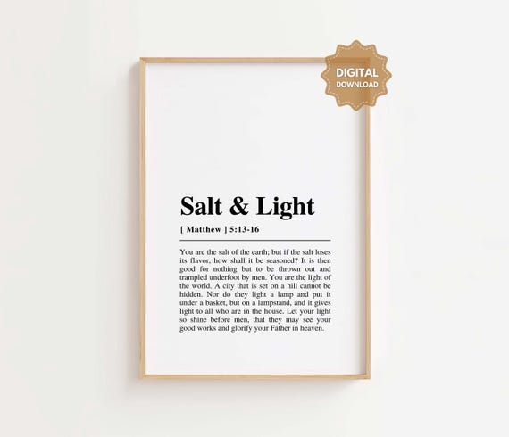 Salt And Light Bible Verse Poster, Christian Decor