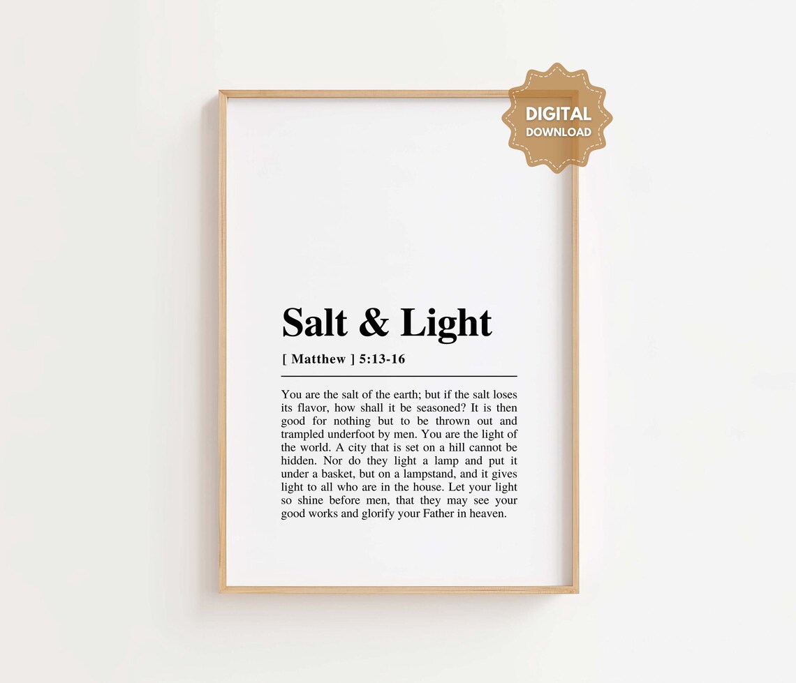 Salt And Light Bible Verse Poster, Christian Decor