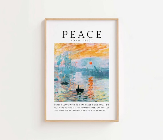 John 1427 Niv Peace I Leave With You Bible Verse Print Christian Gift Home Decor Wall Art Scripture