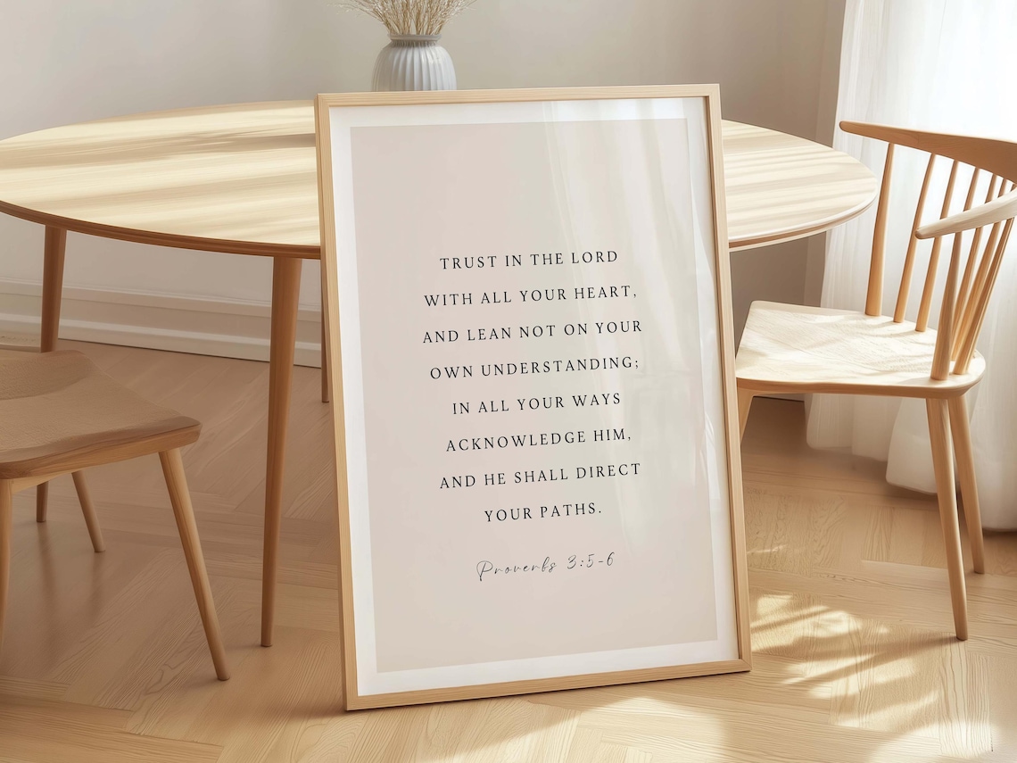 Proverbs 3:5-6, Trust In The Lord Bible Verse Print