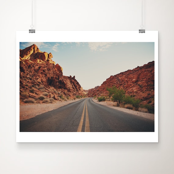 Valley of Fire Nevada Red Rock Desert Highway Road Trip Poster