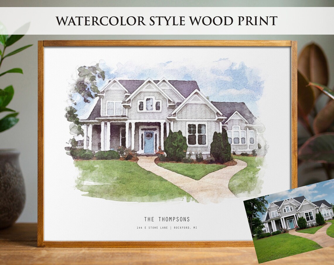 Watercolor House Portrait Art Print, Housewarming Gift - Image 5