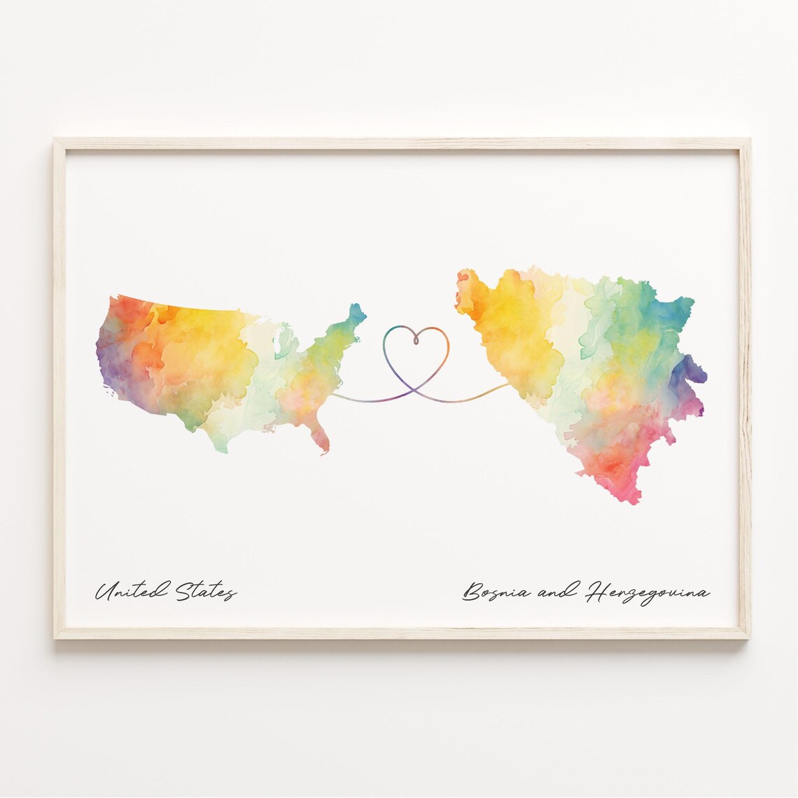 Bosnia and Herzegovina Watercolor Map Art Print