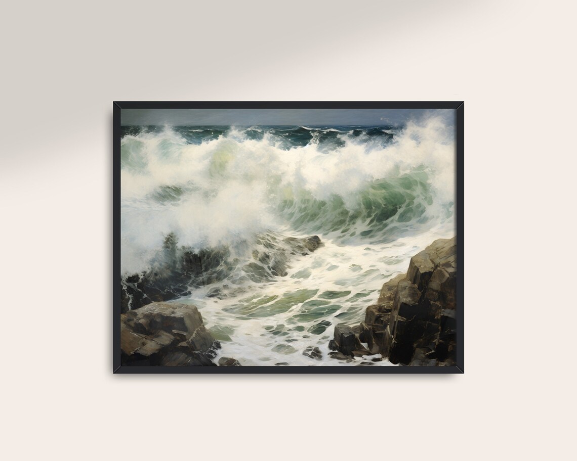 Seascape Vintage Art Waves Coastal Decor Print - Image 3