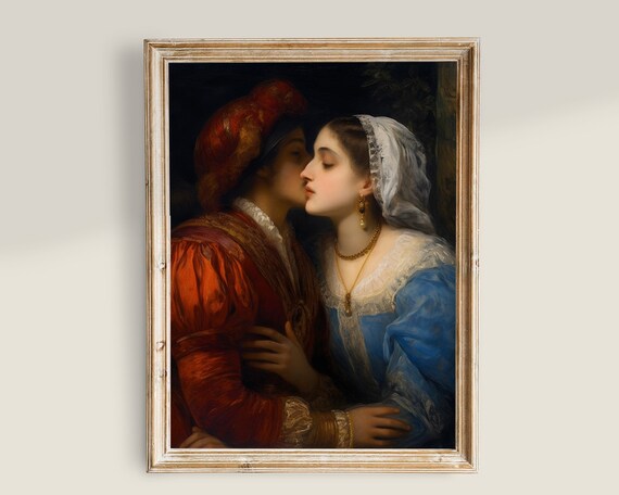 Woman Portrait Art Vintage Victorian Painting Dark Academia Decor Wall Art Romantic Vintage Wall Art Antique Dark Moody Decor
