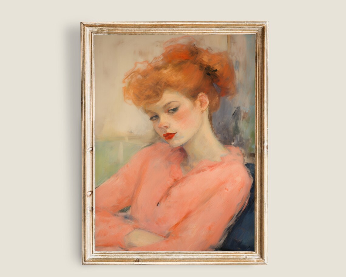 Sassy Woman Portrait Vintage Painting Art Print - Image 3