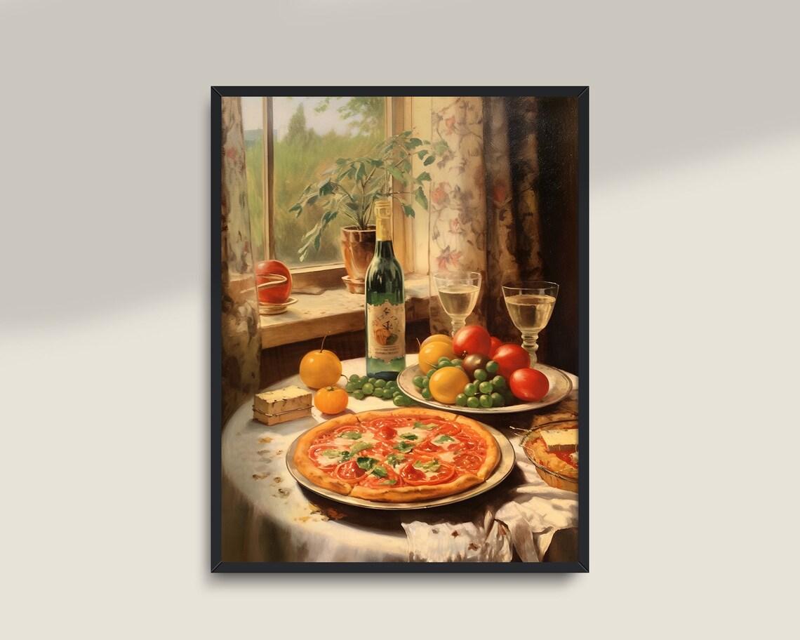 Vintage Pizza Poster, Italian Kitchen Wall Art - Image 3