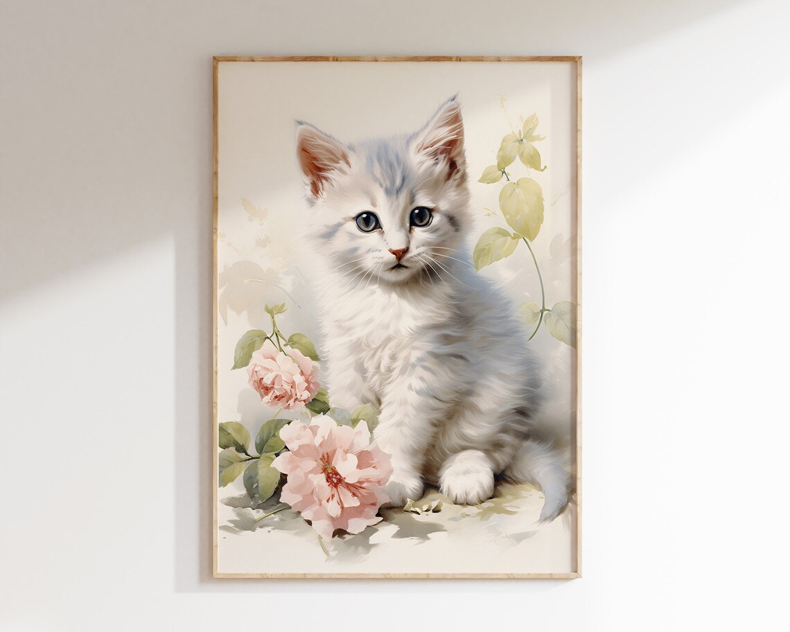 Vintage Cat Prints Antique Animal Decor Art Print - Image 3