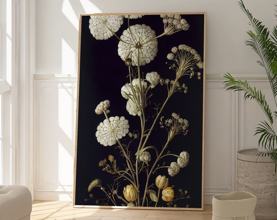 Vintage Floral Artwork, Botanical Wall Art Print