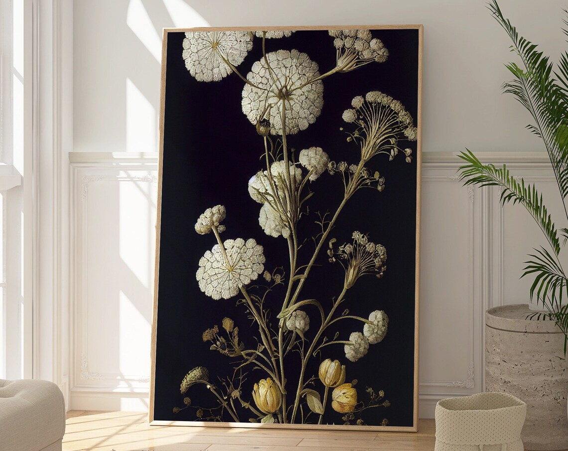Vintage Floral Artwork, Botanical Wall Art Print
