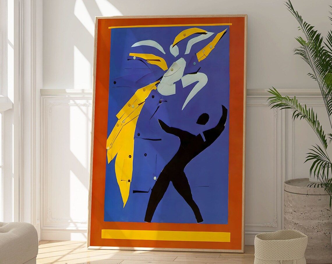 Henri Matisse Abstract Blue Cut Out Dancer Modernist Fauvist Wall Poster