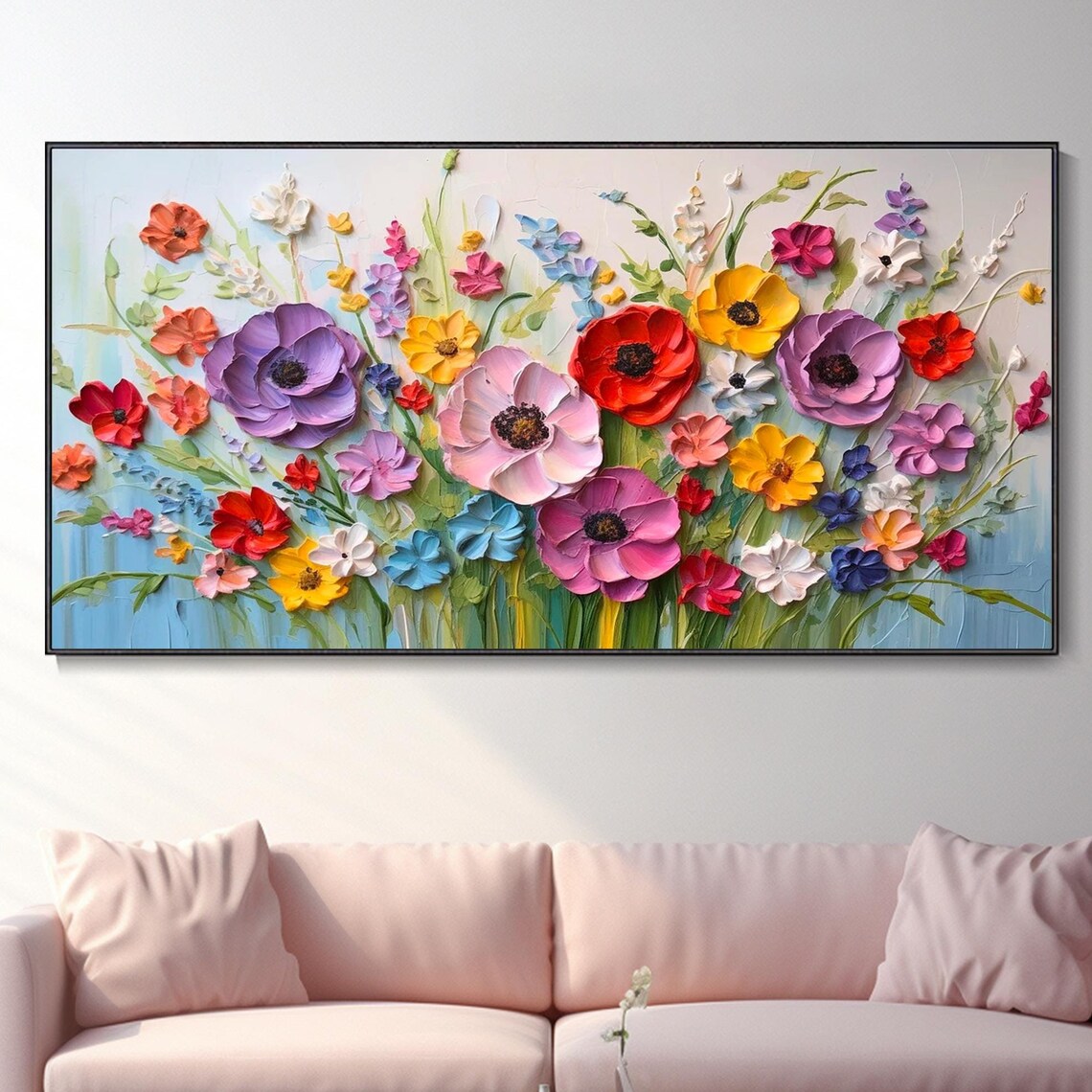 3D Floral Abstract Garden Mural, Spring Art Print