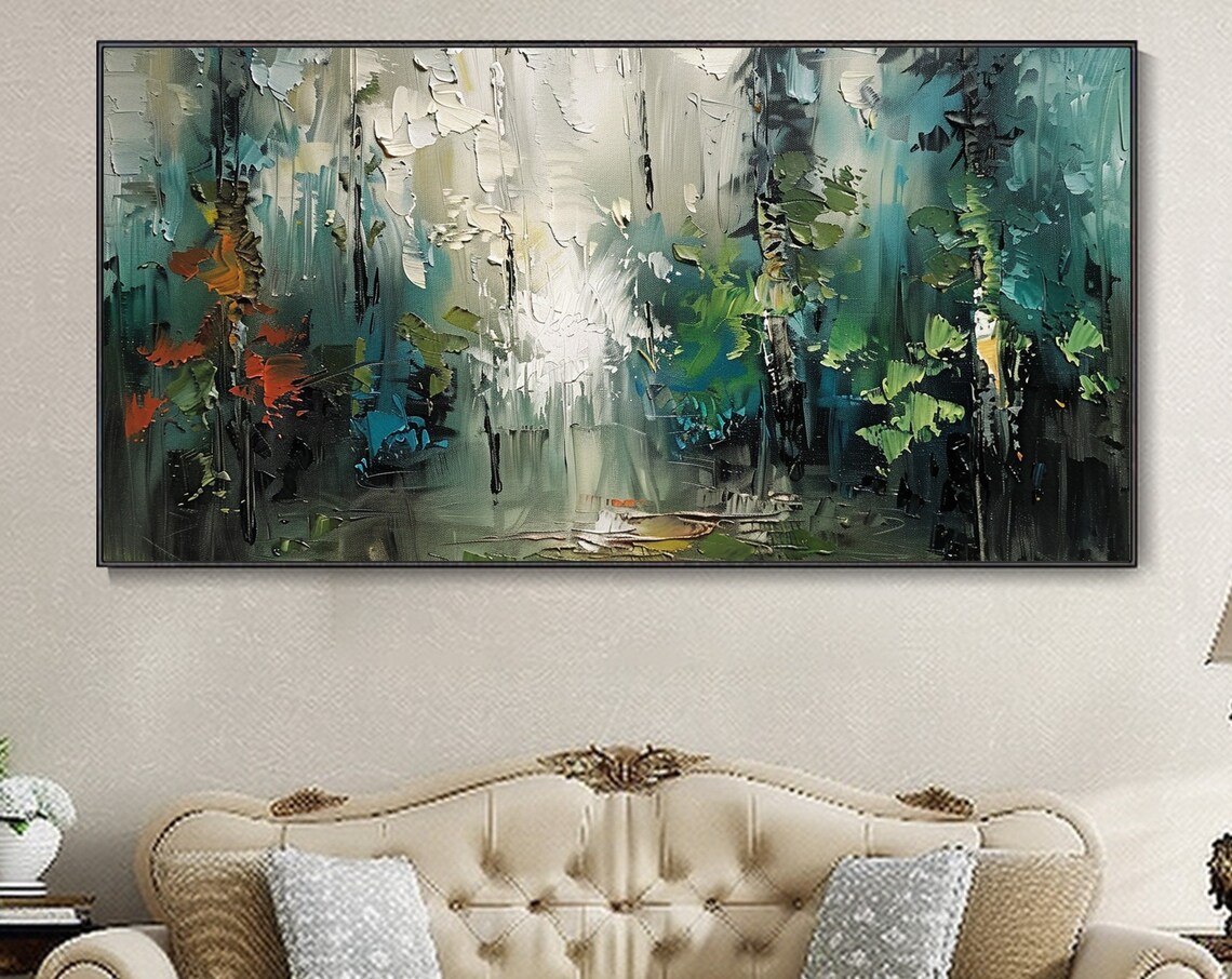 Abstract Forest Tree Custom Wall Art Print, Living Room Decor