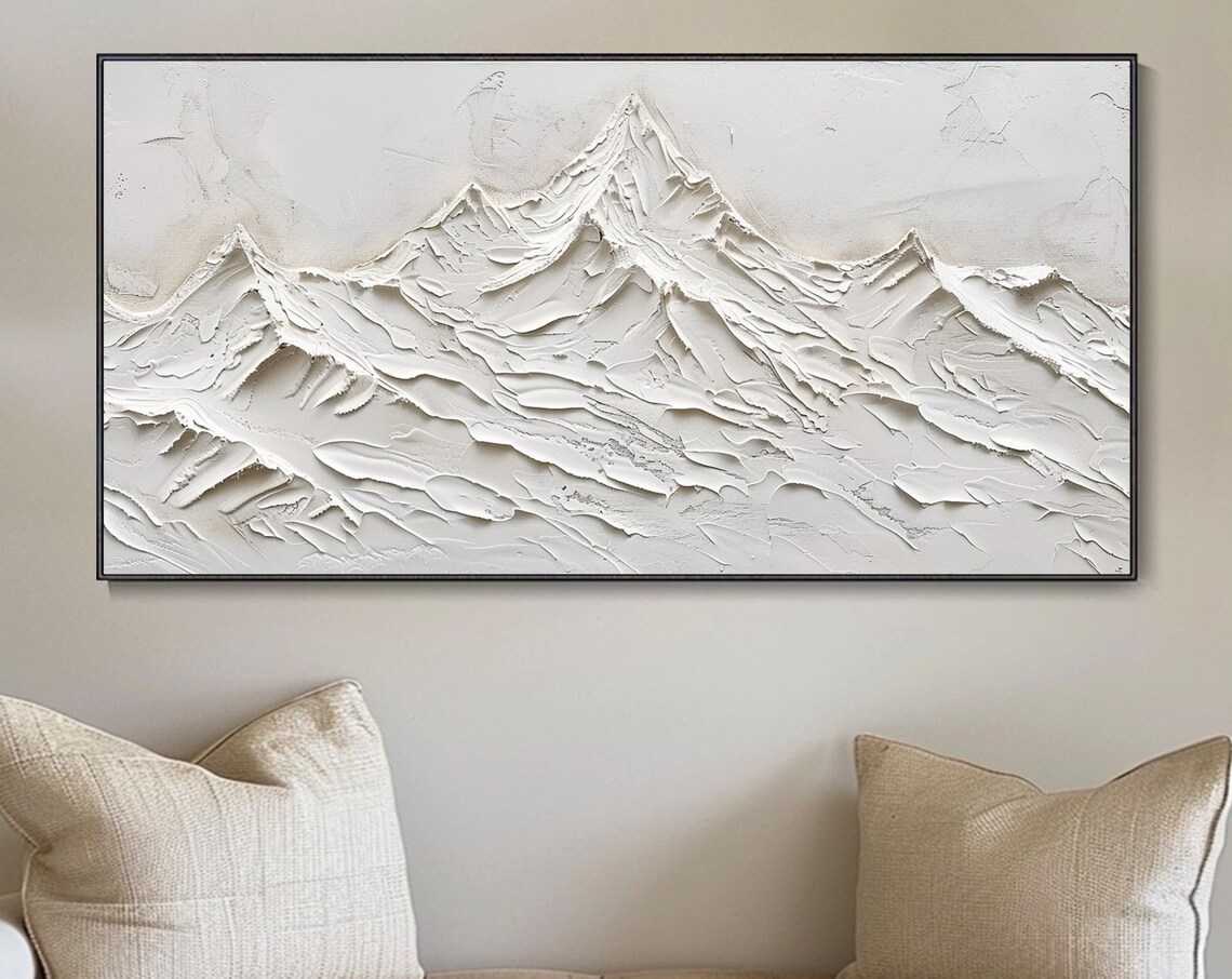 Abstract Mountain Landscape, Textured Oil Art Print