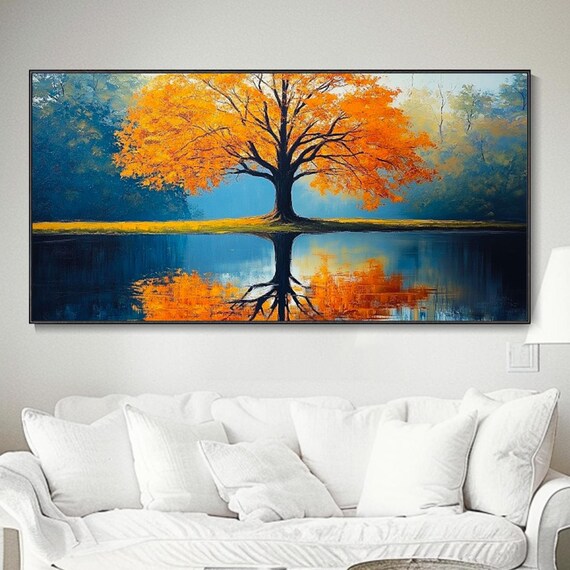 3d Enchanting Colorful Tree Happiness Texture Mural Vibrant Birch Forest Hand Contemporary Art Living Room Greenery Decor Serene Nature