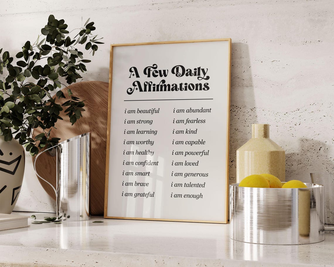Daily Affirmations Printable Wall Art Positive Affirmation Poster Affirmation Print Therapy Office Decorgift For Friend - Image 2