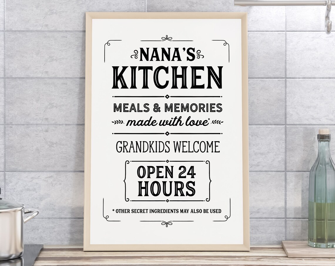 Nana's Kitchen Vintage Kitchen Sign, Grandmother Gift - Image 2
