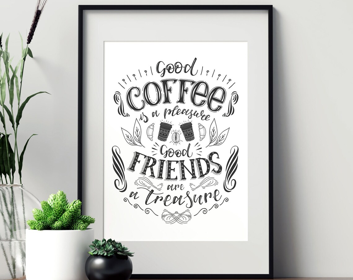 Coffee Lover Coffee Wall Art, Kitchen Coffee Print