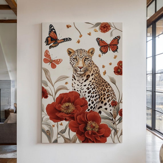 Majestic Leopard Art Print, Elegant Wildlife Decor