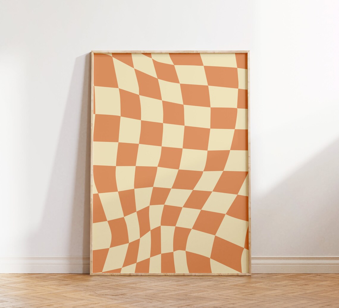 Retro Groovy Checkered Psychedelic Poster Print - Image 2