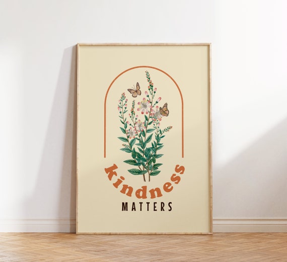 Kindness Matters Retro 70s Quote Art Print