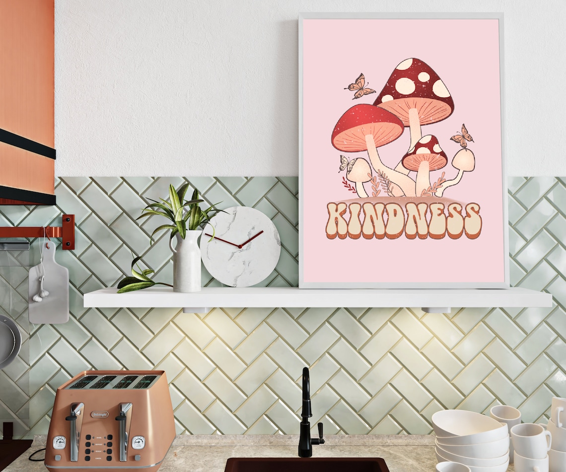 Kindness Retro Quote Art Print, Wall Decor - Image 2