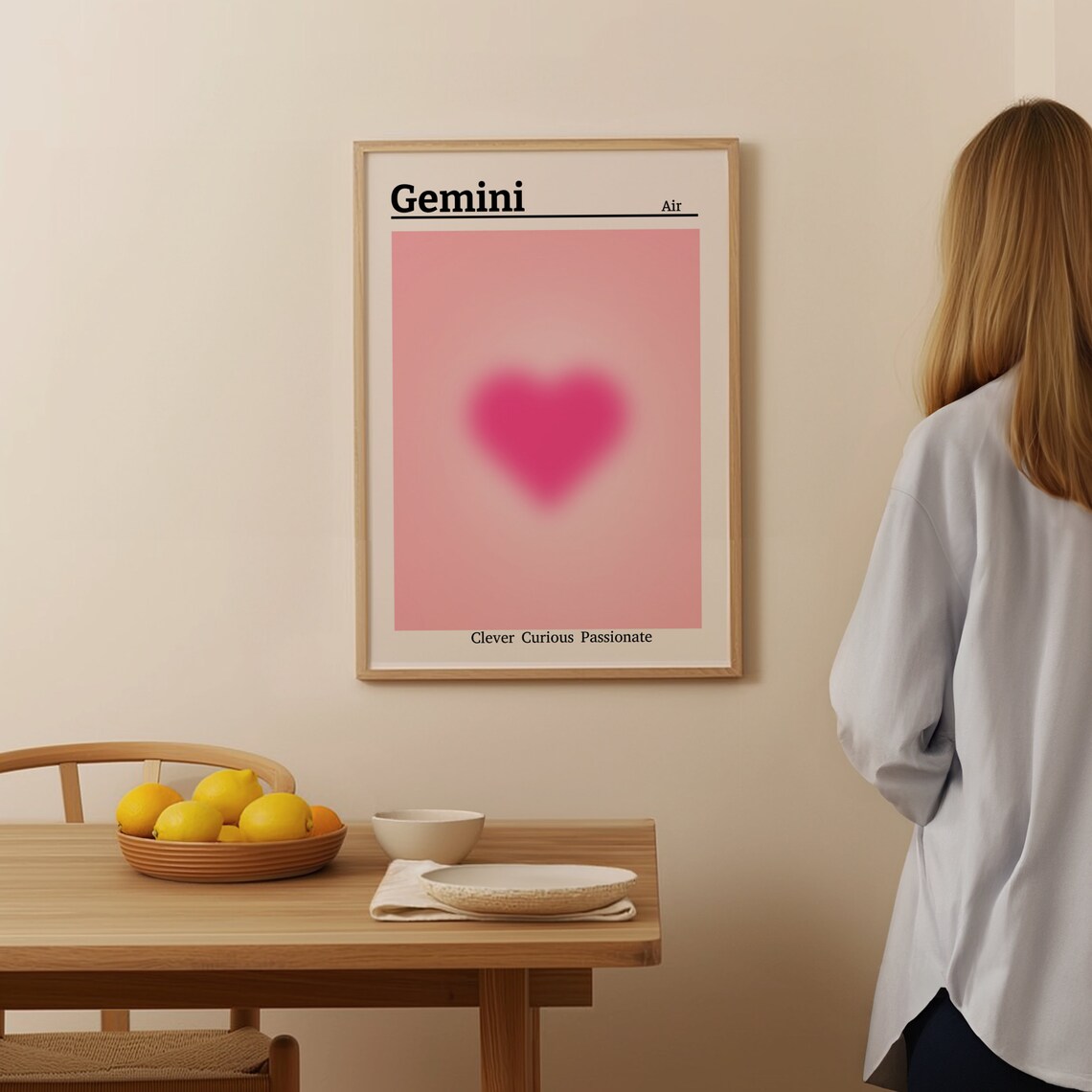 Gemini Zodiac Sign Astrology Poster, Birthday Gift - Image 2