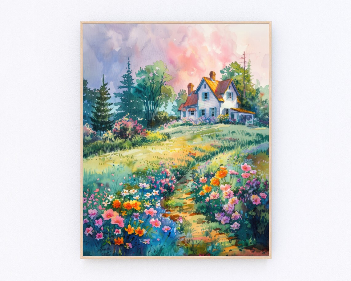 Flower Garden Abstract Botanical Art Print