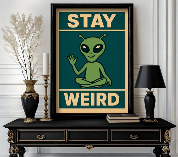 Funny Animal Quote Poster Stay Weird Trending Decor White Elephant Gift Lover Cute Motivational Art 15