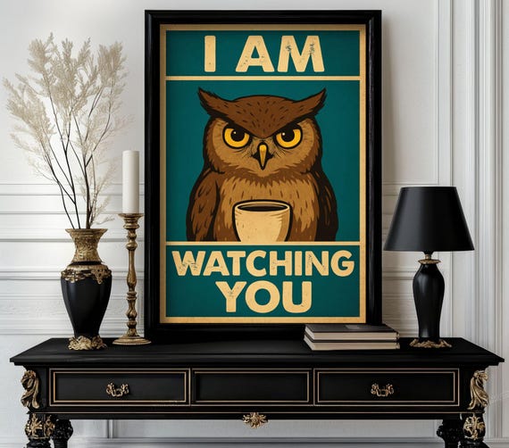 Funny Animal Quote Posteri Am Watching You Trending Decor White Elephant Gift Lover Cute Motivational Art 83