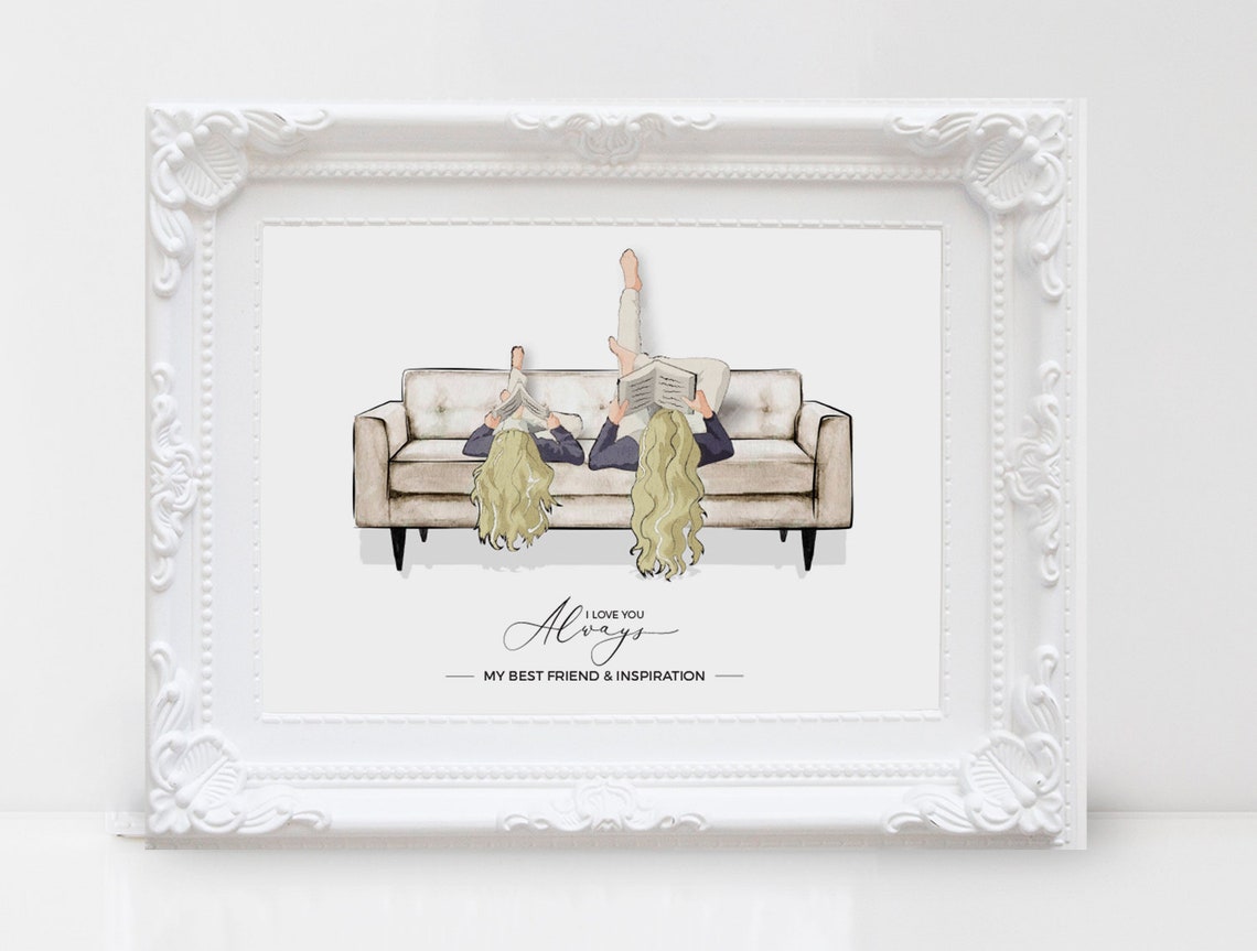 I Love You Always Personalized Mother Daughter Reading Wall Art - Image 2