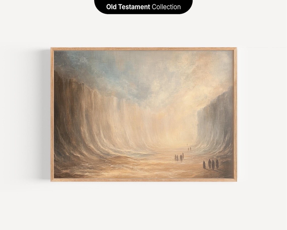 Parting of the Red Sea Vintage Bible Art Print