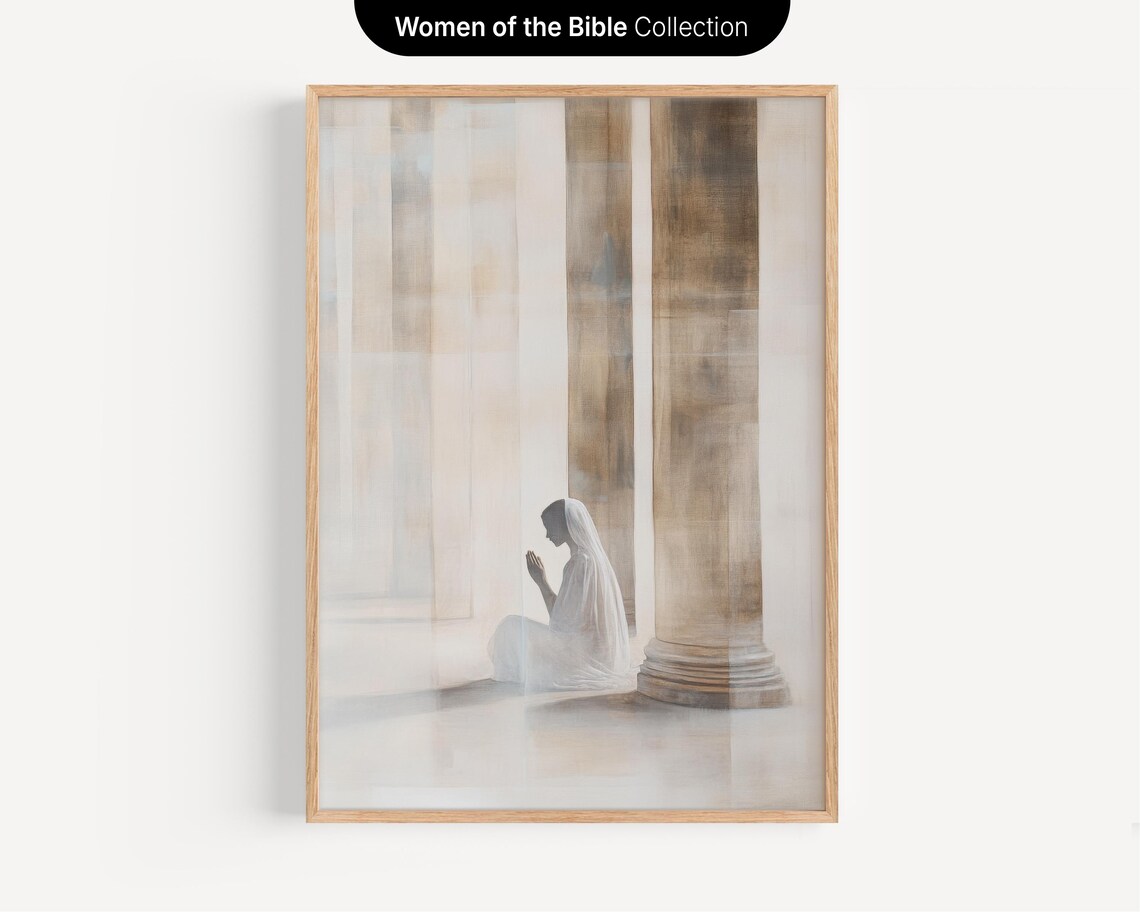 Hannah Prays in the Temple Minimalist Art Print