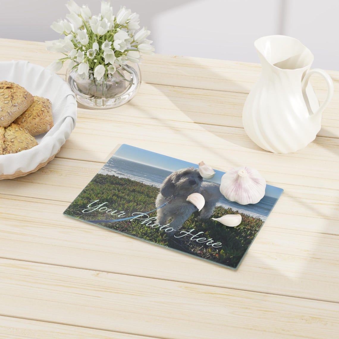 Personalized Dog Photo Glass Cutting Board Custom Gift Poster - Image 2