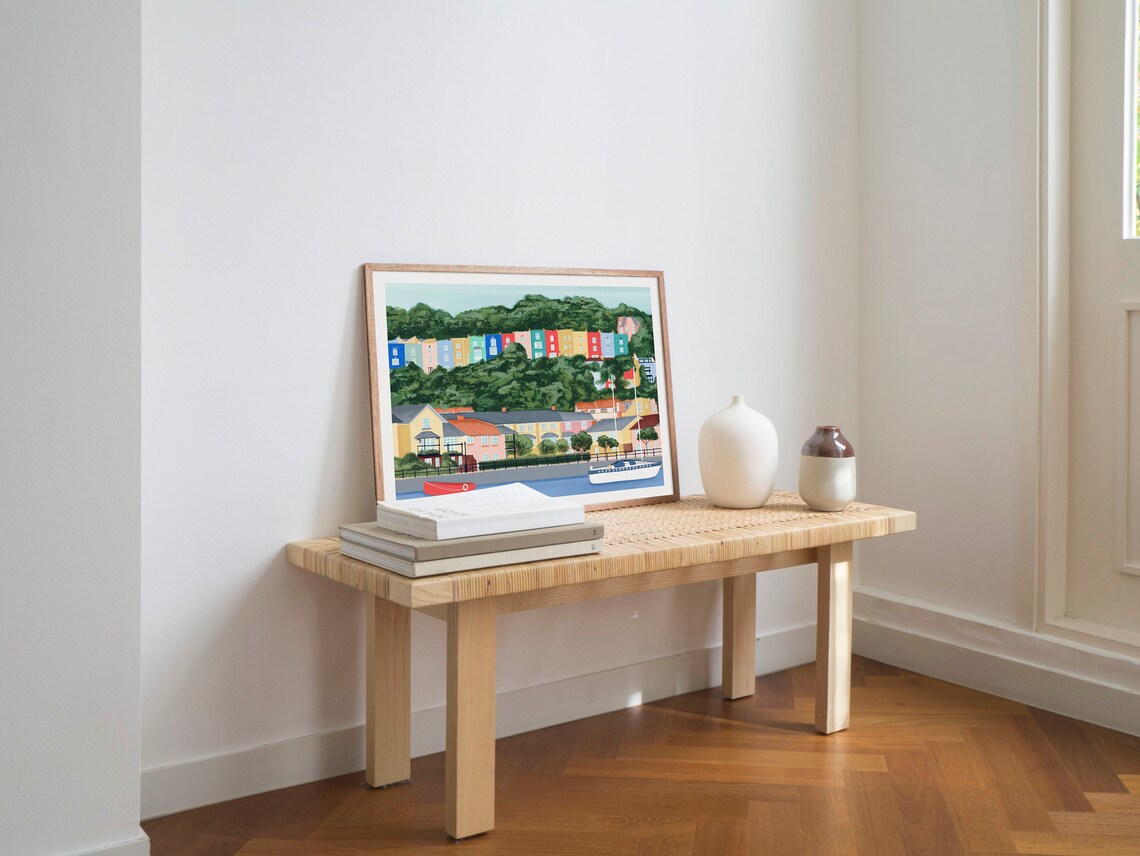 Bristol Harbour and Clifton Bridge Art Print - Image 2